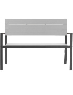 Banca de gradina, spatar plastic, structura otel, gri, 118x54x77 cm, Miruna 2