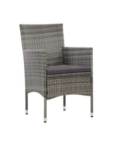 Set mobilier gradina/terasa, gri, ratan sintetic, 1 masa, 2 scaune, 1 canapea, Reno