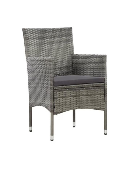 Set mobilier gradina/terasa, gri, ratan sintetic, 1 masa, 2 scaune, 1 canapea, Reno