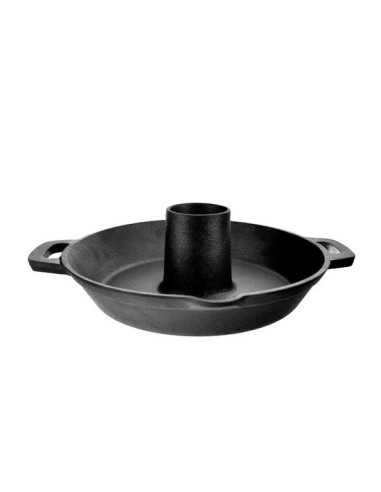 Tigaie fonta cu suport pentru pui la cuptor/gratar, 28x9 cm, Perfect Home