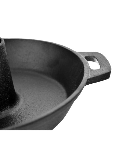 Tigaie fonta cu suport pentru pui la cuptor/gratar, 28x9 cm, Perfect Home