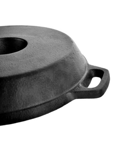Tigaie fonta cu suport pentru pui la cuptor/gratar, 28x9 cm, Perfect Home