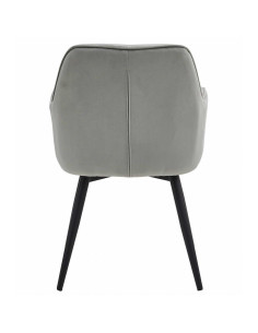 Scaun stil fotoliu bucatarie/living, Artool, York, rotativ, catifea, metal, gri argintiu si negru, 56x61x84 cm 2