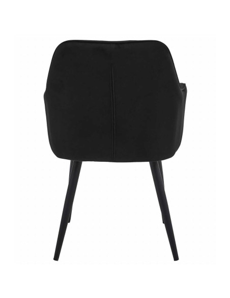 Scaun stil fotoliu bucatarie/living, Artool, York, catifea, metal, negru, 56x62x83.5 cm