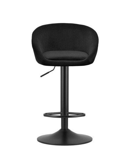 Scaun de bucatarie/bar, Artool, East, rotativ, catifea, negru, 53x46x81-103 cm