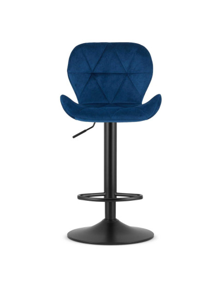 Scaun de bucatarie/bar, Artool, West, rotativ, catifea, bleumarin si negru, 46x48.5x90-111 cm