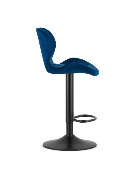 Scaun de bucatarie/bar, Artool, West, rotativ, catifea, bleumarin si negru, 46x48.5x90-111 cm