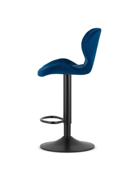 Scaun de bucatarie/bar, Artool, West, rotativ, catifea, bleumarin si negru, 46x48.5x90-111 cm