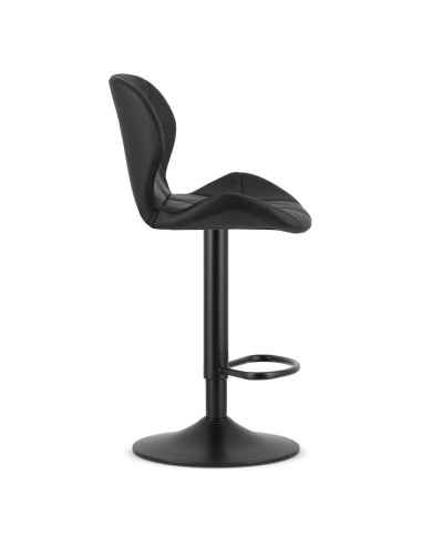 Scaun de bucatarie/bar, Artool, West, rotativ, piele ecologica, negru, 46x48.5x90-111 cm