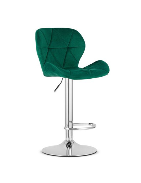 Scaun de bucatarie/bar, Artool, West, rotativ, catifea, verde si argintiu, 46x48.5x90-111 cm