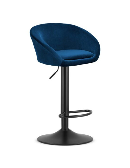 Scaun de bucatarie/bar, Artool, East, rotativ, catifea, bleumarin si negru, 53x46x81-103 cm