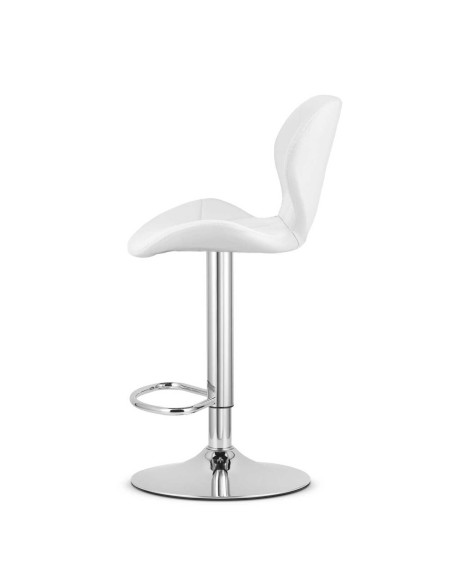 Scaun de bucatarie/bar, Artool, West, rotativ, piele ecologica, alb si argintiu, 46x48.5x90-111 cm