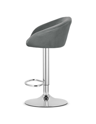 Scaun de bucatarie/bar, Artool, East, rotativ, catifea, gri si argintiu, 53x46x81-103 cm