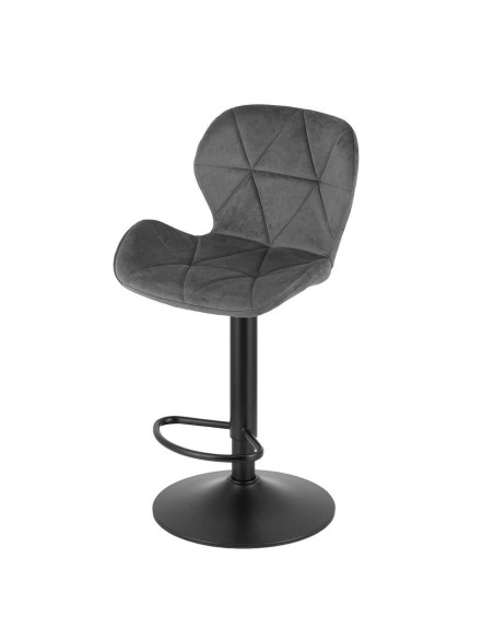 Scaun de bucatarie/bar, Artool, West, rotativ, catifea, gri si negru, 46x48.5x90-111 cm