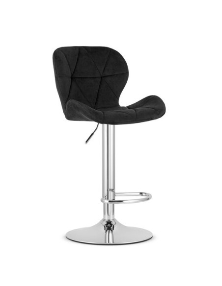 Scaun de bucatarie/bar, Artool, West, rotativ, catifea, negru si argintiu, 46x48.5x90-111 cm