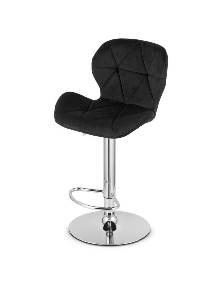 Scaun de bucatarie/bar, Artool, West, rotativ, catifea, negru si argintiu, 46x48.5x90-111 cm
