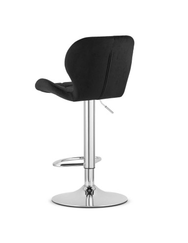 Scaun de bucatarie/bar, Artool, West, rotativ, catifea, negru si argintiu, 46x48.5x90-111 cm