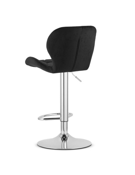 Scaun de bucatarie/bar, Artool, West, rotativ, catifea, negru si argintiu, 46x48.5x90-111 cm