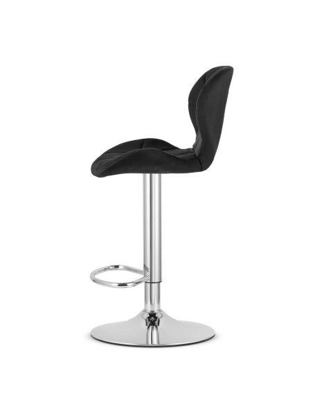 Scaun de bucatarie/bar, Artool, West, rotativ, catifea, negru si argintiu, 46x48.5x90-111 cm