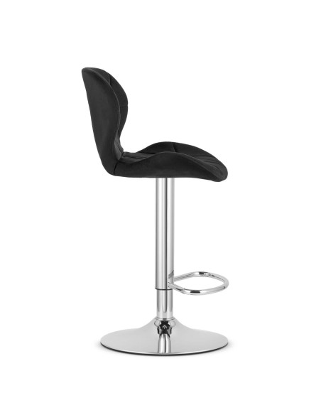 Scaun de bucatarie/bar, Artool, West, rotativ, catifea, negru si argintiu, 46x48.5x90-111 cm