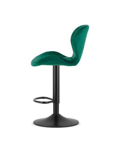 Scaun de bucatarie/bar, Artool, West, rotativ, catifea, verde si negru, 46x48.5x90-111 cm