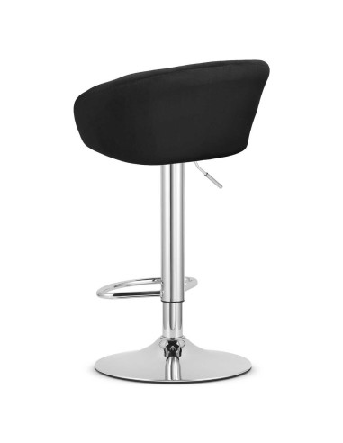 Scaun de bucatarie/bar, Artool, East, rotativ, catifea, negru si argintiu, 53x46x81-103 cm