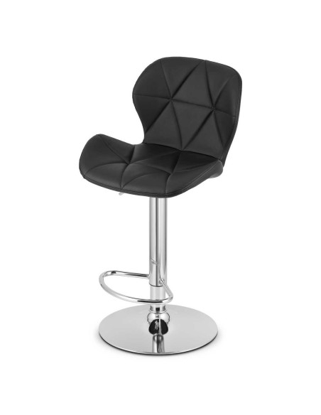 Scaun de bucatarie/bar, Artool, West, rotativ, piele ecologica, negru si argintiu, 46x48.5x90-111 cm