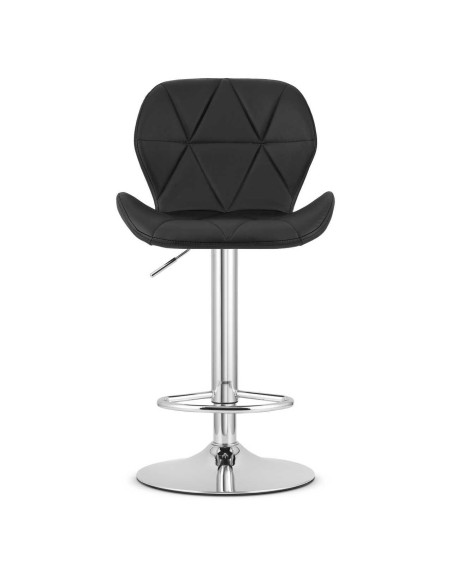 Scaun de bucatarie/bar, Artool, West, rotativ, piele ecologica, negru si argintiu, 46x48.5x90-111 cm