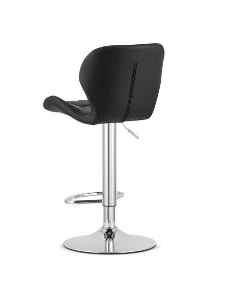 Scaun de bucatarie/bar, Artool, West, rotativ, piele ecologica, negru si argintiu, 46x48.5x90-111 cm