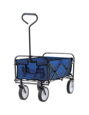 Carucior de gradina, pliabil, Chomik, albastru, max 70 kg, 116x54x90 cm