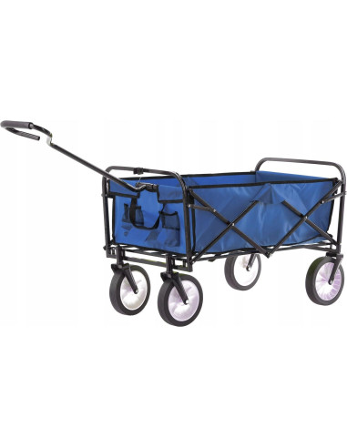 Carucior de gradina, pliabil, Chomik, albastru, max 70 kg, 116x54x90 cm