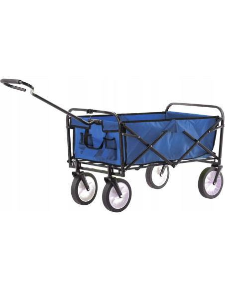 Carucior de gradina, pliabil, Chomik, albastru, max 70 kg, 116x54x90 cm