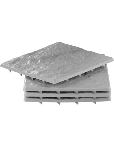 Paviment pentru poteca gradina, set 4 buc, PP, efect piatra, gri, 30x30 cm, Strend Pro