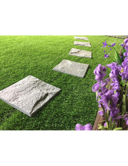 Paviment pentru poteca gradina, set 4 buc, PP, efect piatra, gri, 30x30 cm, Strend Pro