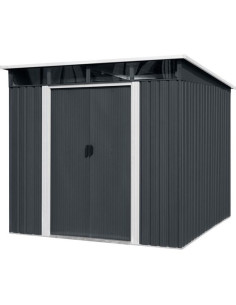 Casuta/magazie/sopron de gradina pentru depozitare unelte, metal, antracit, 238x193x203 cm, Strend Pro