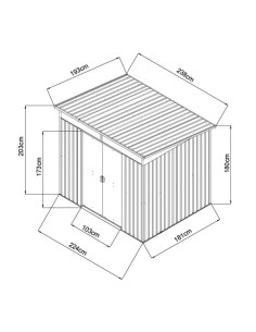 Casuta/magazie/sopron de gradina pentru depozitare unelte, metal, antracit, 238x193x203 cm, Strend Pro 2