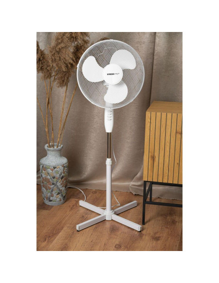 Ventilator cu picior pentru podea, 45 W, 2 viteze, inaltime reglabila, 100-120 cm, diametru 40 cm, Strend Pro