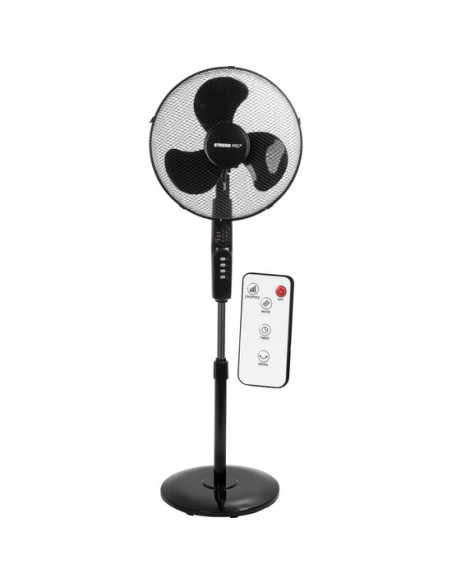 Ventilator cu picior pentru podea, 45 W, 3 viteze, telecomanda, inaltime reglabila, 100-125 cm, diametru 40 cm, Strend Pro