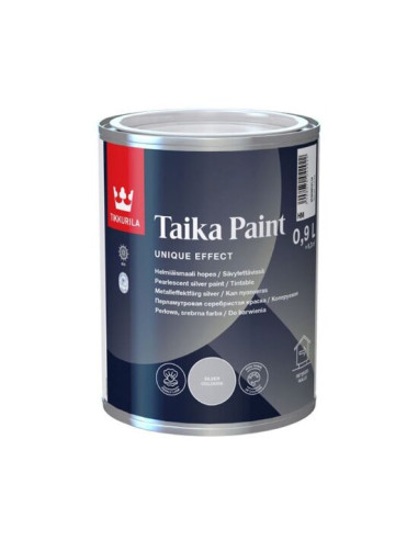  Vopsea  argintie cu efect perlat pentru interior, 900ml, TIKKURILA TAIKA