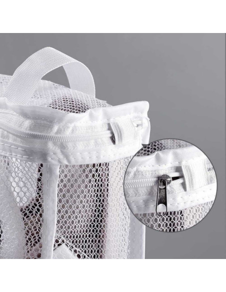Set 3 Saculeti pentru Spalarea si Uscarea Incaltamintei si a Hainelor de Dimensiuni Mici, Poliester, 28 x 27 cm, Alb