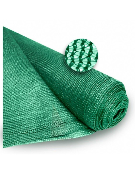Plasa de umbrire, 80 g/mp, grad de umbrire 85%, verde, 10x2 m, cu 50 de coliere pentru montare, 150x2.5 mm