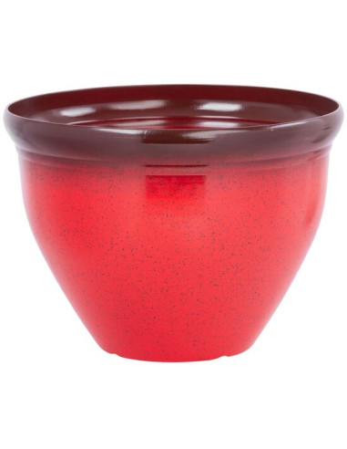 Ghiveci decorativ de flori, rotund, rosu, 38x28.5 cm, Strend Pro