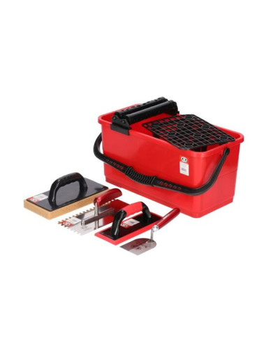 Set aplicare si spalare chit de rosturi cu galeata, gletiera zimti, mistrie, 2 driste, Olejnik