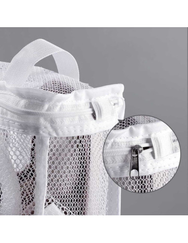 Set 4 Saculeti pentru Spalarea si Uscarea Incaltamintei si a Hainelor de Dimensiuni Mici, Poliester, 28 x 27 cm, Alb