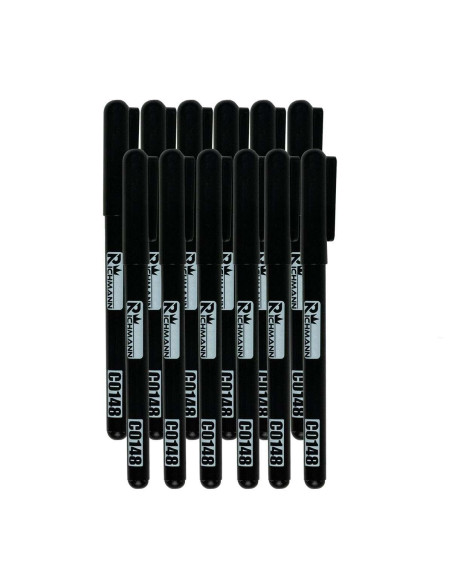 Marker permanent, 1 mm, negru, subtire, cu varf lung, Richmann