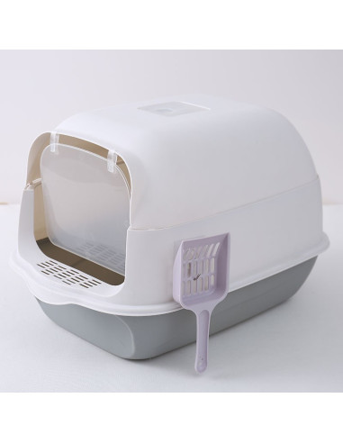 Litiera acoperita pentru pisici, cu filtru neutralizare mirosuri si lopatica, KOT14