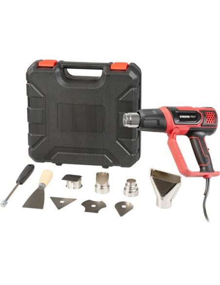 Pistol cu aer cald, 2000 W, cu accesorii, afisaj LCD, Strend Pro