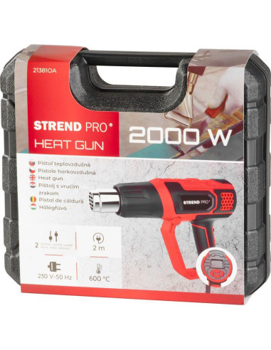 Pistol cu aer cald, 2000 W, cu accesorii, afisaj LCD, Strend Pro