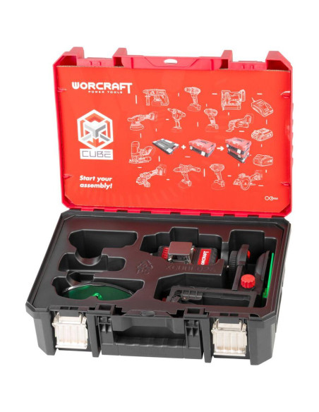 Nivela laser, verde, 360°, 3x3D, 20V Li-ion (acumulator neinclus), cu suport magnetic, geanta, ochelari, placa tinta, 50 m, Worc