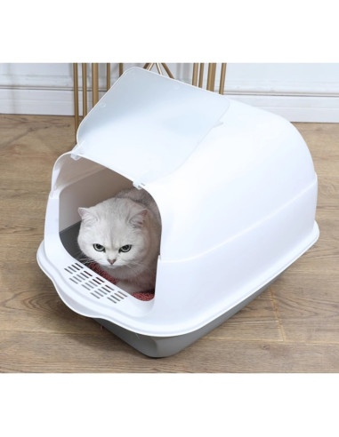 Litiera acoperita pentru pisici, cu filtru neutralizare mirosuri si lopatica, KOT14